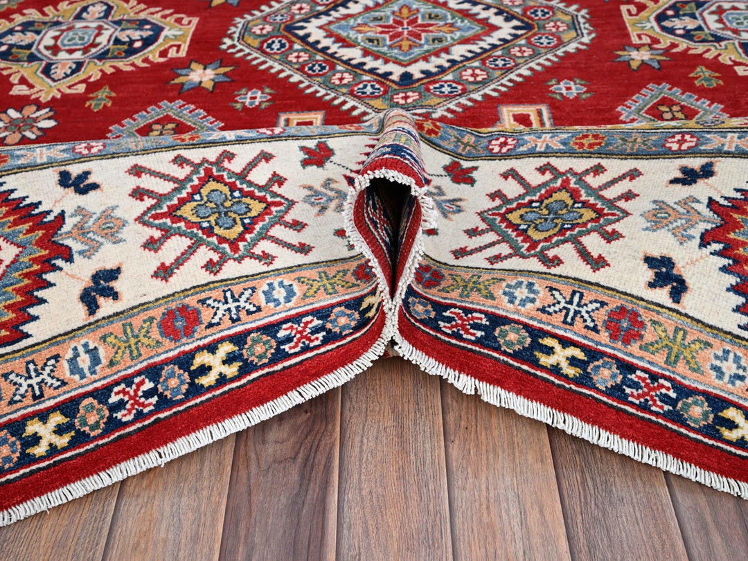 8'1" x 10'0" New Hand Knotted Red Wool Rectangle Oriental Rug - MOA10286794