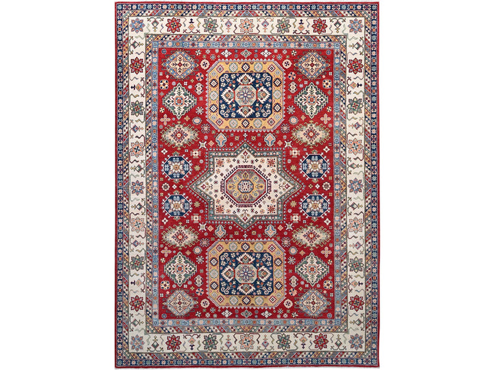 8'11" x 12'4" New Hand Knotted Red Wool Rectangle Oriental Rug - MOA10286801