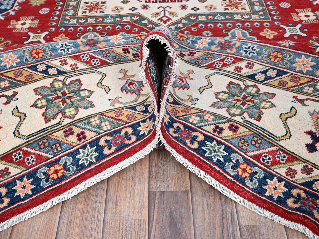 8'11" x 12'4" New Hand Knotted Red Wool Rectangle Oriental Rug - MOA10286801