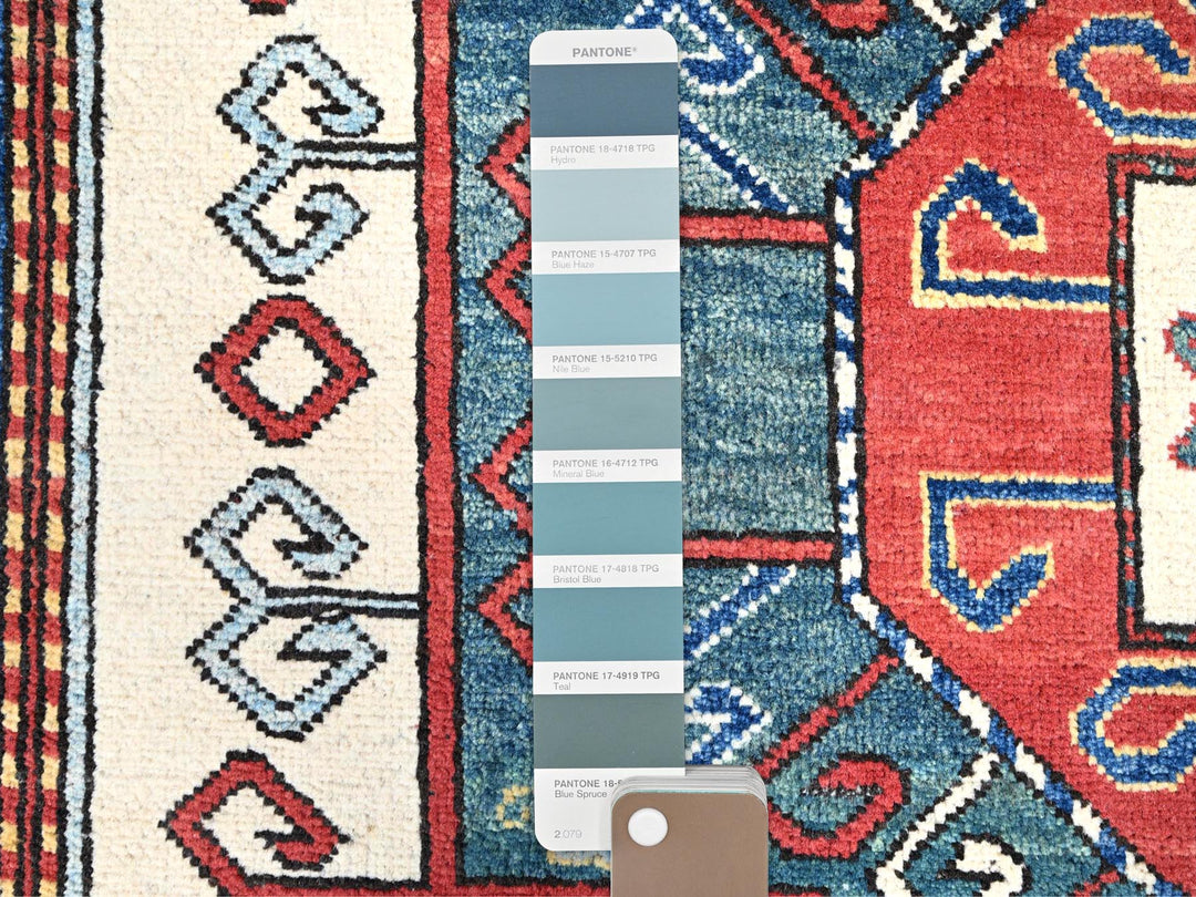 5'0" x 6'6" New Hand Knotted Red Wool Rectangle Oriental Rug - MOA10286809