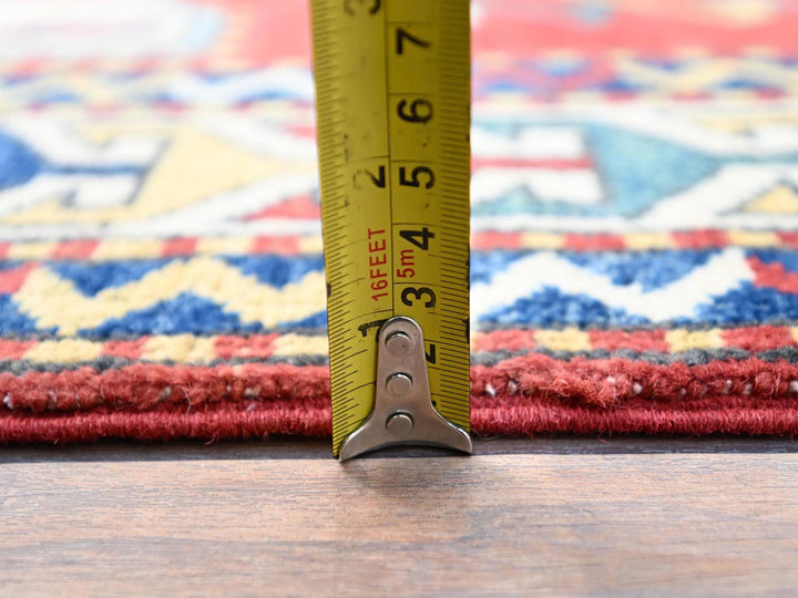 5'0" x 6'6" New Hand Knotted Red Wool Rectangle Oriental Rug - MOA10286809