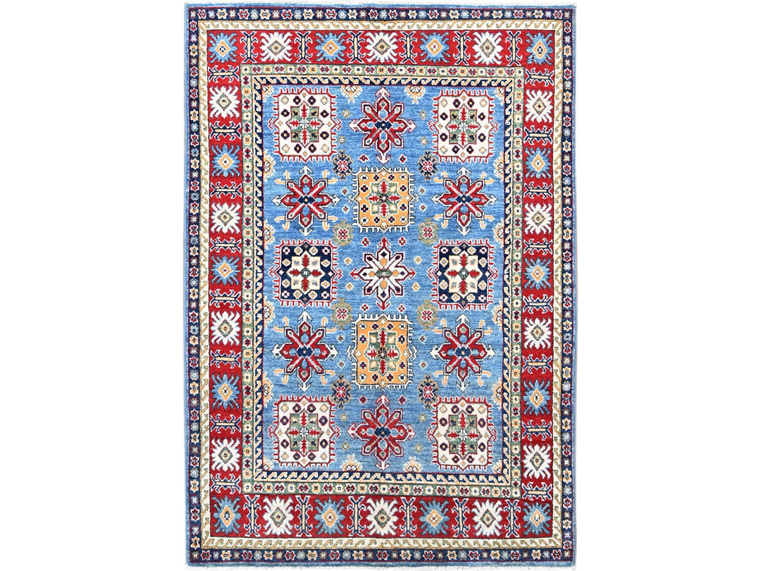 4'8" x 6'10" New Hand Knotted Blue Wool Rectangle Oriental Rug - MOA10286818