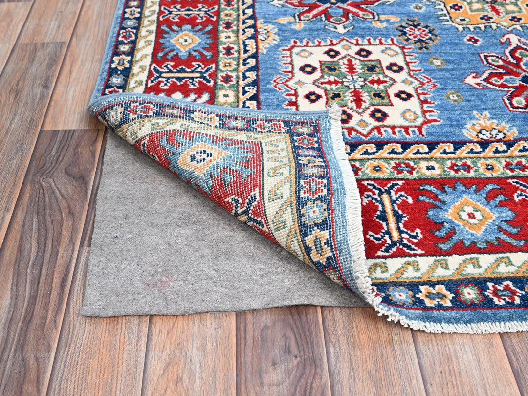 4'8" x 6'10" New Hand Knotted Blue Wool Rectangle Oriental Rug - MOA10286818