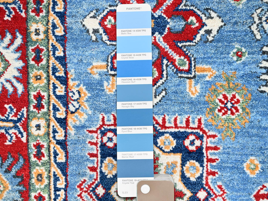 4'8" x 6'10" New Hand Knotted Blue Wool Rectangle Oriental Rug - MOA10286818