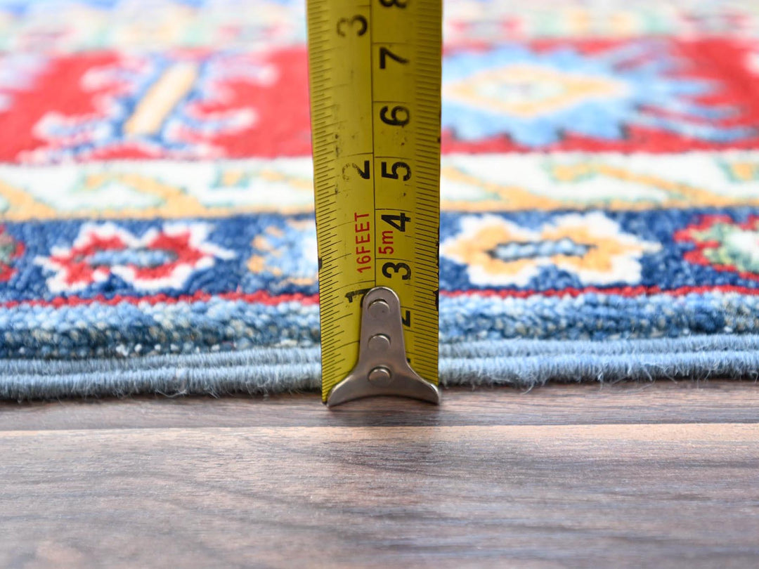 4'8" x 6'10" New Hand Knotted Blue Wool Rectangle Oriental Rug - MOA10286818