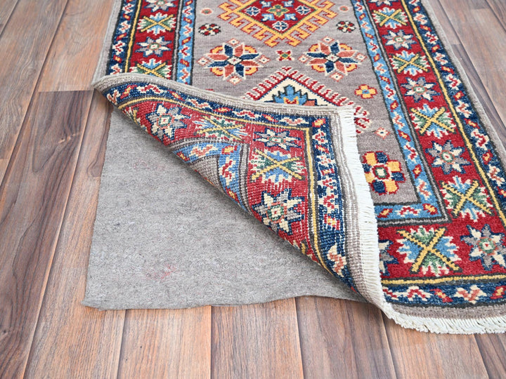 2'0" x 6'5" New Hand Knotted Grey Wool Runner Oriental Rug - MOA10286822