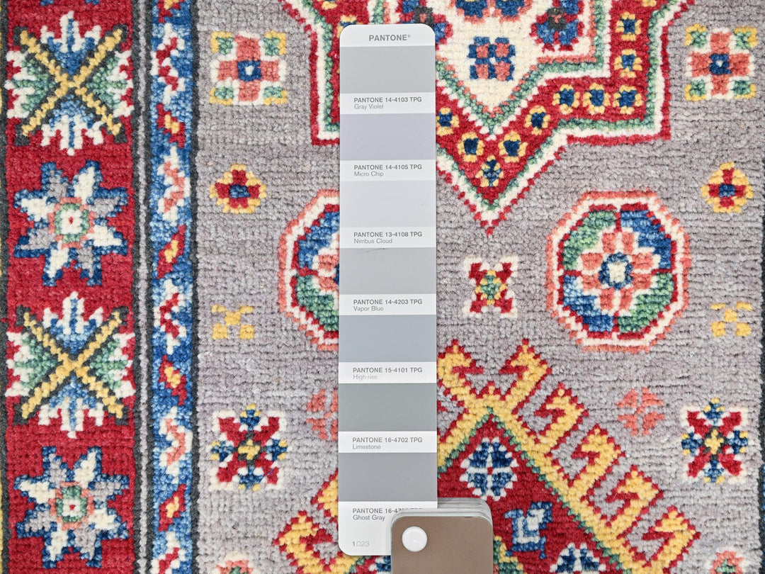 2'0" x 6'5" New Hand Knotted Grey Wool Runner Oriental Rug - MOA10286822