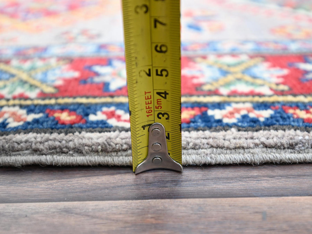 2'0" x 6'5" New Hand Knotted Grey Wool Runner Oriental Rug - MOA10286822