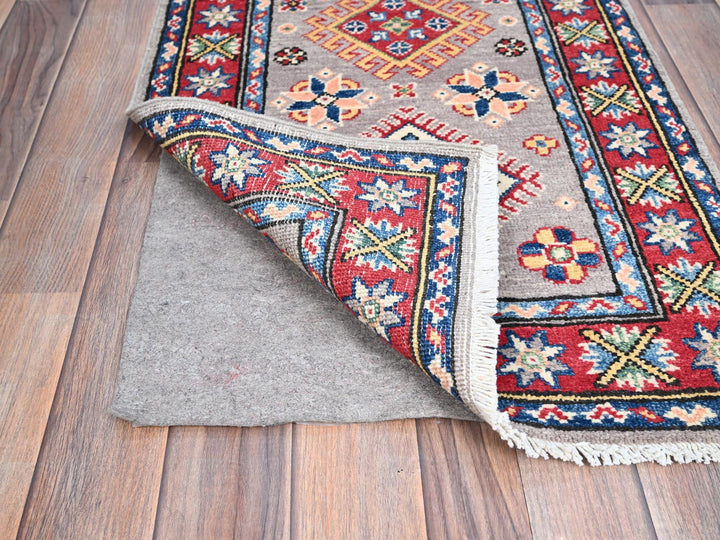 2'0" x 6'3" New Hand Knotted Grey Wool Runner Oriental Rug - MOA10286823