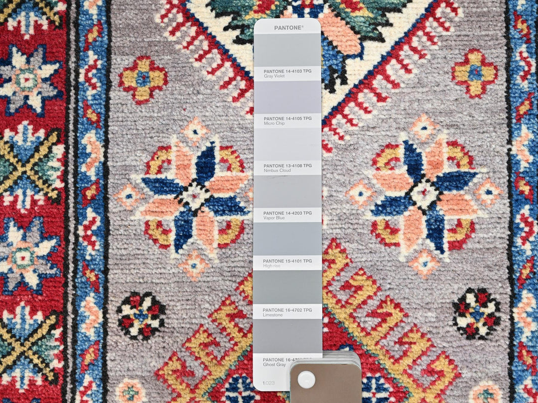 2'0" x 6'3" New Hand Knotted Grey Wool Runner Oriental Rug - MOA10286823