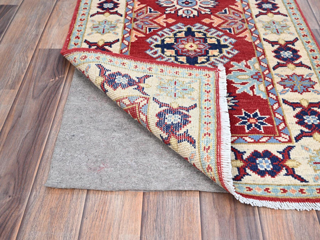 2'1" x 6'0" New Hand Knotted Red Wool Runner Oriental Rug - MOA10286830