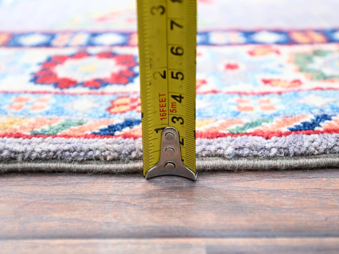 2'9" x 7'10" New Hand Knotted Grey Wool Runner Oriental Rug - MOA10286839