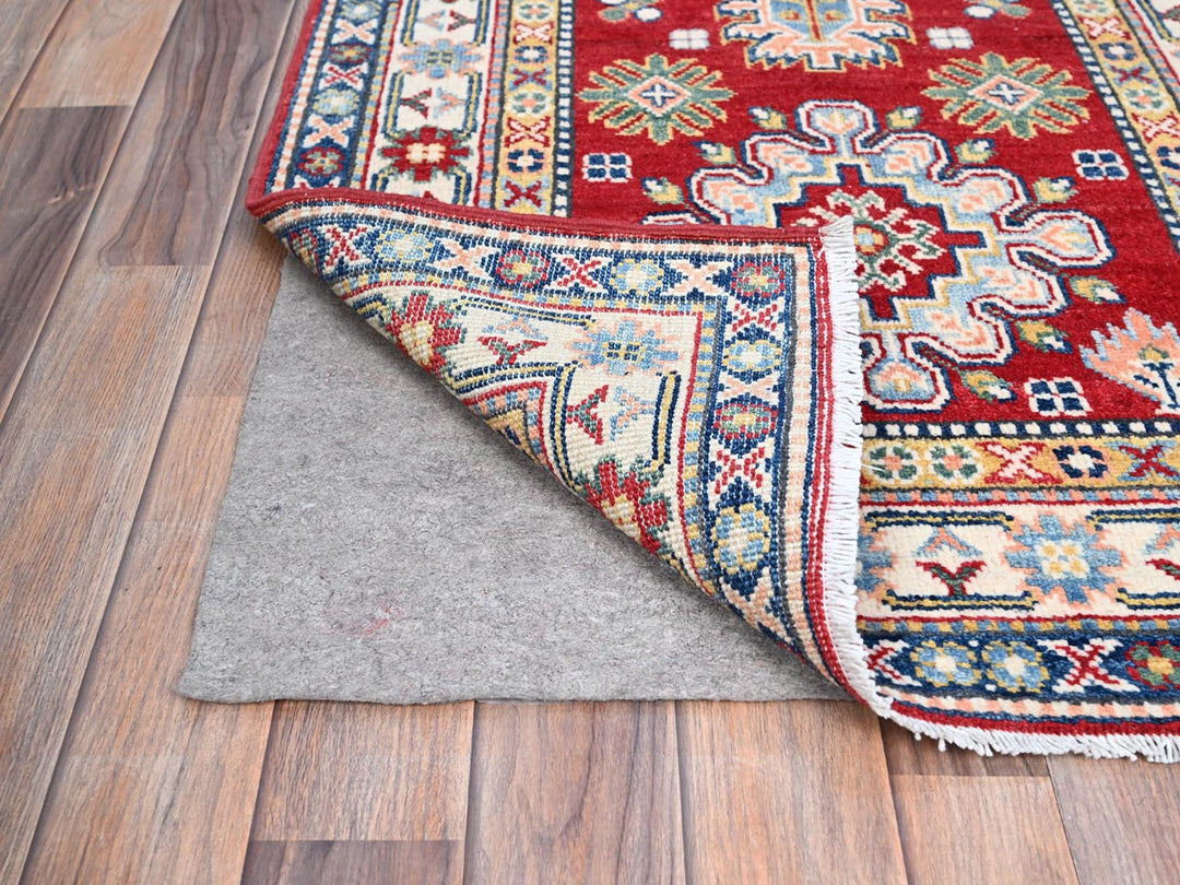 2'9" x 6'10" New Hand Knotted Red Wool Runner Oriental Rug - MOA10286841