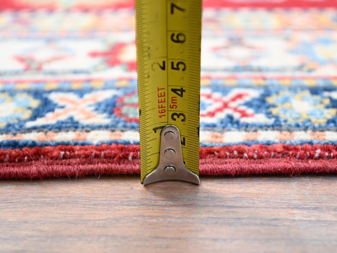 2'9" x 6'10" New Hand Knotted Red Wool Runner Oriental Rug - MOA10286841