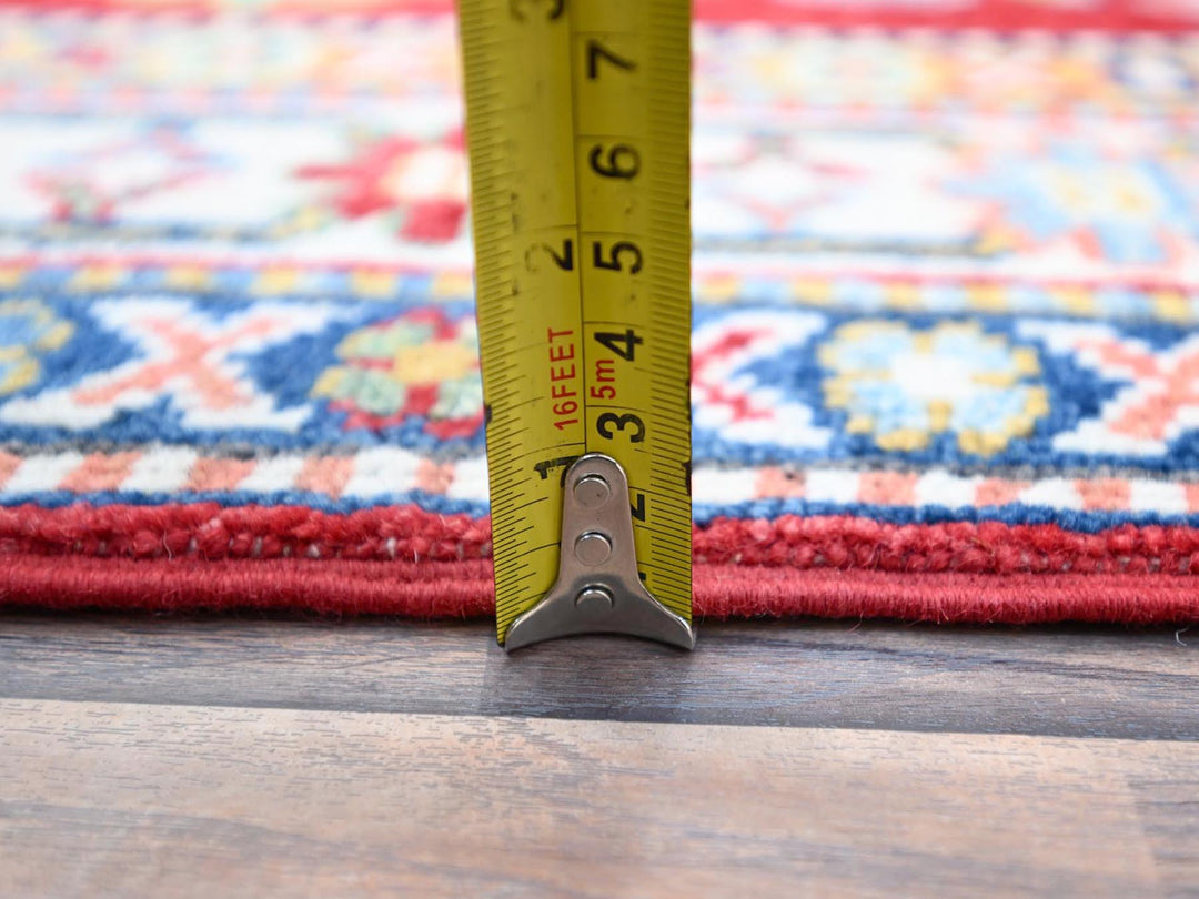 2'9" x 6'6" New Hand Knotted Red Wool Runner Oriental Rug - MOA10286843