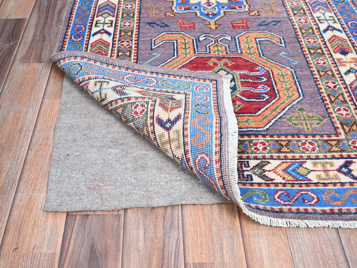 2'8" x 9'11" New Hand Knotted Grey Wool Runner Oriental Rug - MOA10286851