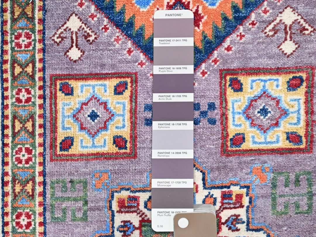 2'8" x 9'11" New Hand Knotted Grey Wool Runner Oriental Rug - MOA10286851