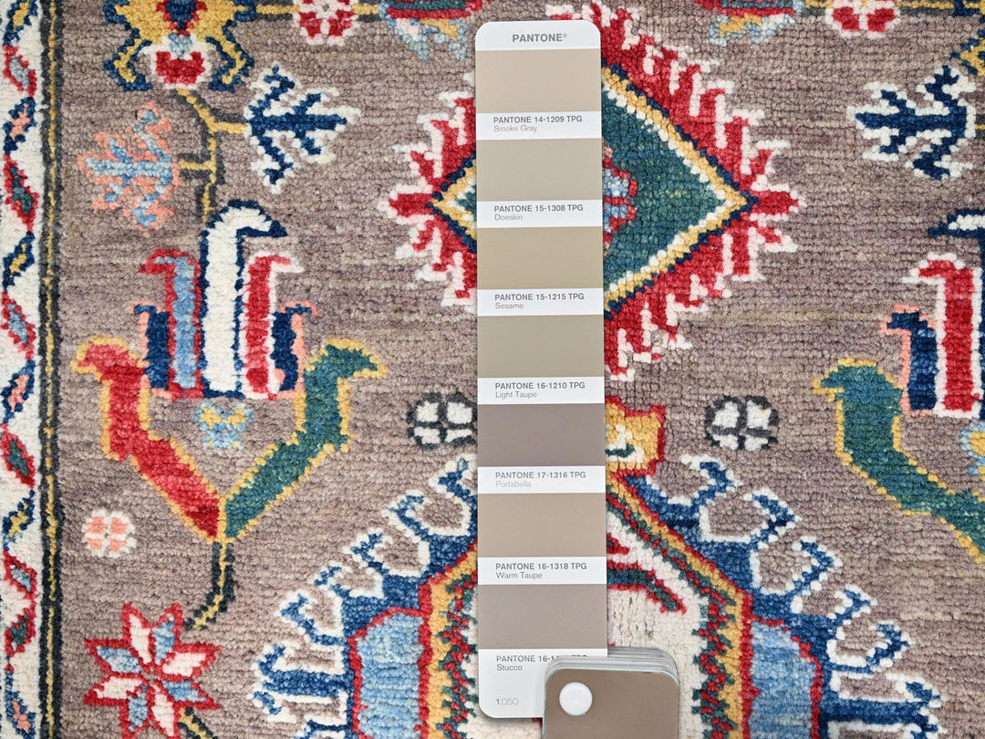 2'8" x 8'11" New Hand Knotted Grey Wool Runner Oriental Rug - MOA10286853