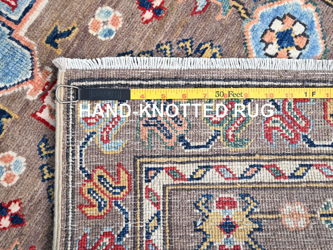 2'8" x 8'11" New Hand Knotted Grey Wool Runner Oriental Rug - MOA10286853