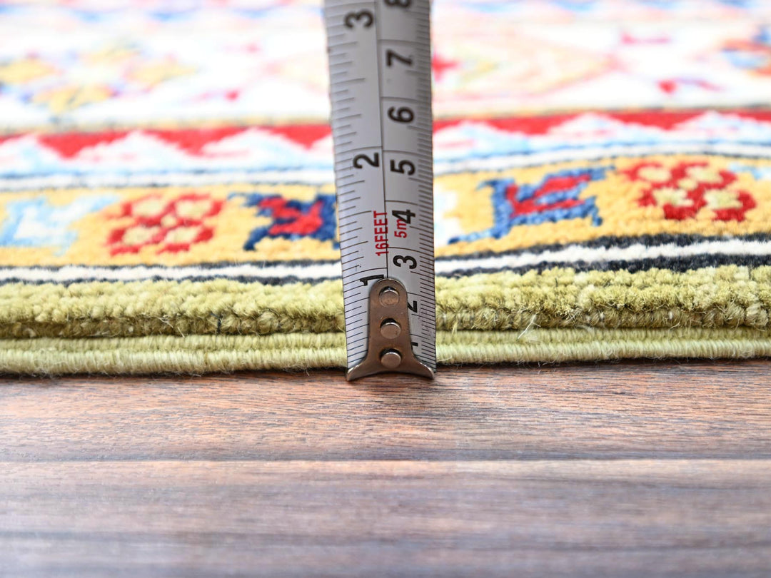 4'1" x 6'2" New Hand Knotted Green Wool Rectangle Oriental Rug - MOA10286878