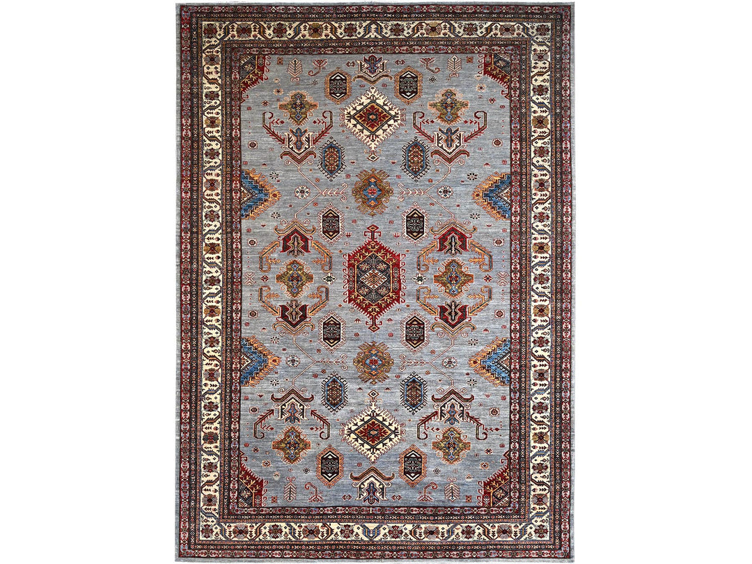 10'2" x 14'0" New Hand Knotted Grey Wool Rectangle Oriental Rug - MOA10286885