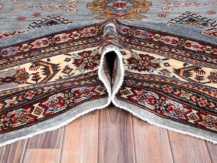 10'2" x 14'0" New Hand Knotted Grey Wool Rectangle Oriental Rug - MOA10286885