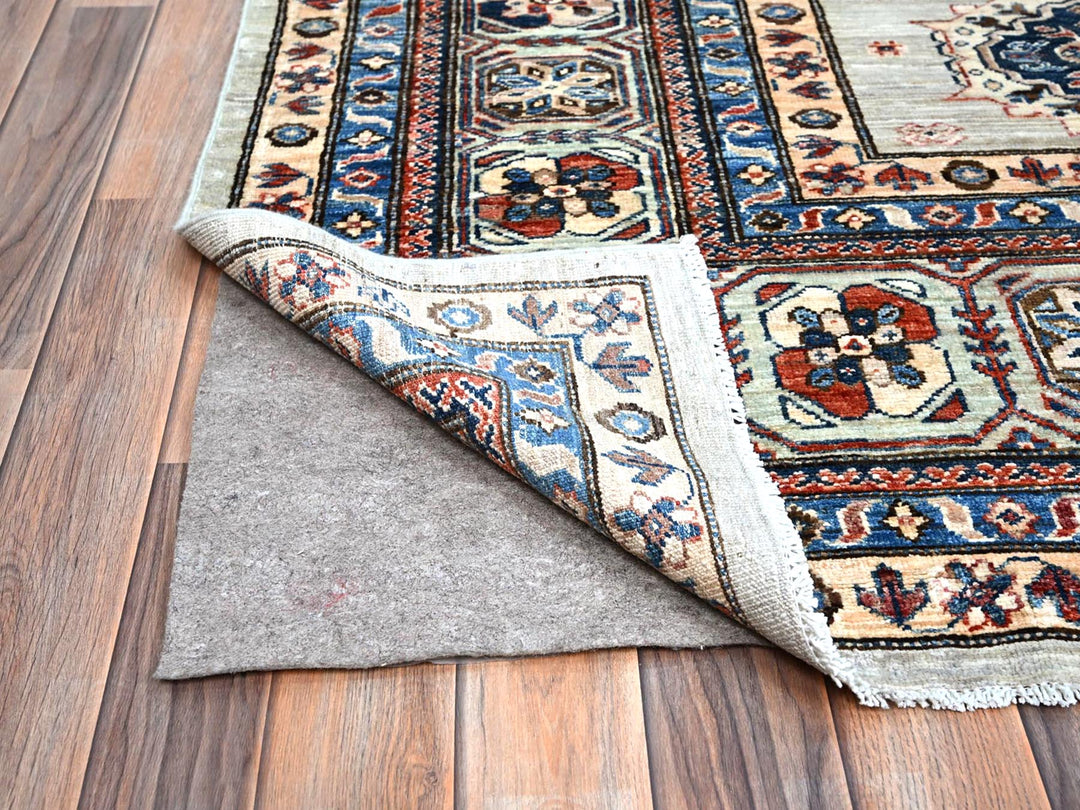 9'11" x 13'8" New Hand Knotted Grey Wool Rectangle Oriental Rug - MOA10286886