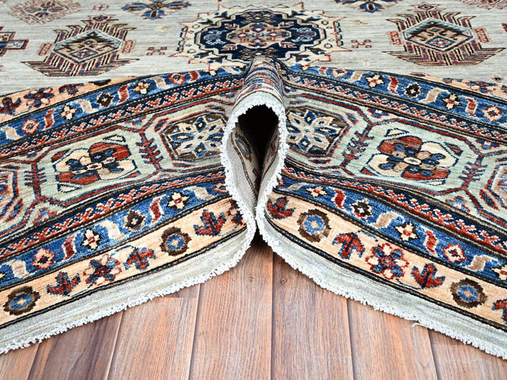 9'11" x 13'8" New Hand Knotted Grey Wool Rectangle Oriental Rug - MOA10286886