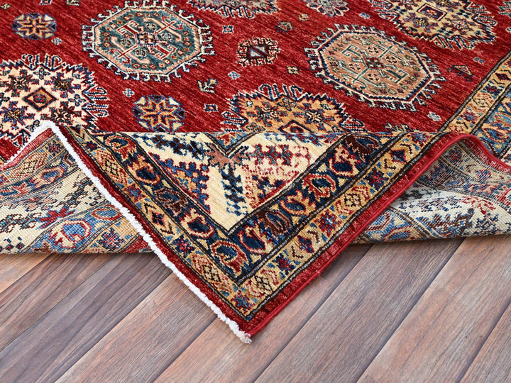 6'1" x 8'10" New Hand Knotted Red Wool Rectangle Oriental Rug - MOA10286888