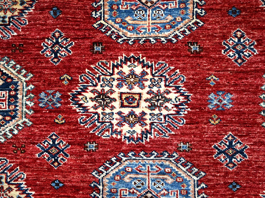 6'1" x 8'10" New Hand Knotted Red Wool Rectangle Oriental Rug - MOA10286888