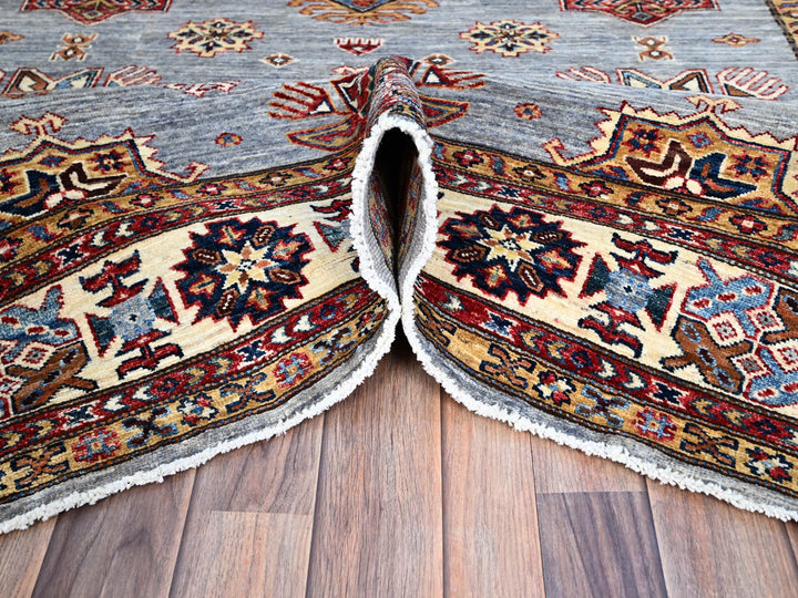 6'0" x 9'1" New Hand Knotted Grey Wool Rectangle Oriental Rug - MOA10286889