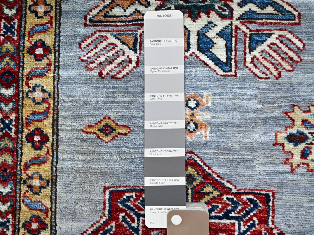 6'0" x 9'1" New Hand Knotted Grey Wool Rectangle Oriental Rug - MOA10286889