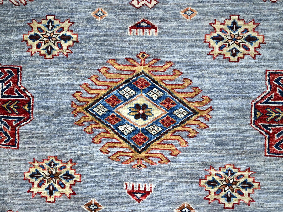 6'0" x 9'1" New Hand Knotted Grey Wool Rectangle Oriental Rug - MOA10286889