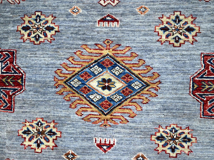 6'0" x 9'1" New Hand Knotted Grey Wool Rectangle Oriental Rug - MOA10286889