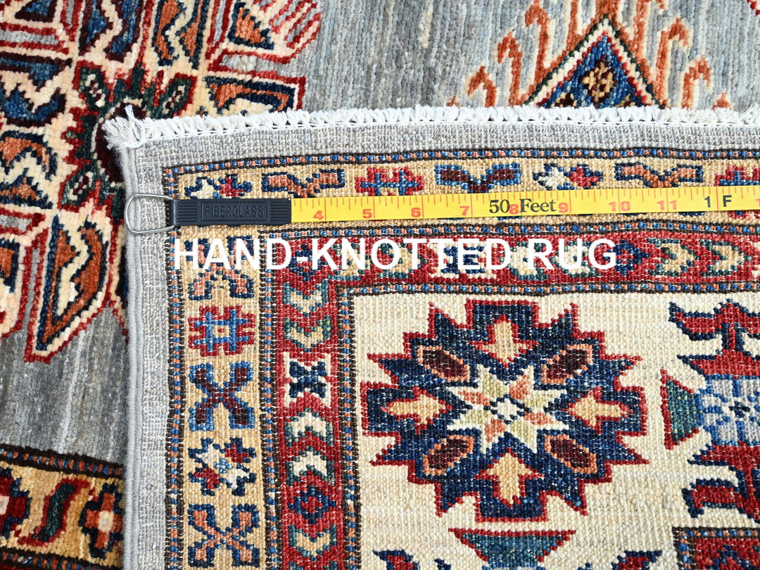 5'11" x 6'2" New Hand Knotted Grey Wool Square Oriental Rug - MOA10286891