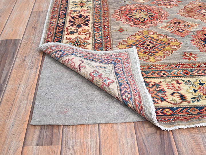 4'9" x 6'7" New Hand Knotted Grey Wool Rectangle Oriental Rug - MOA10286892