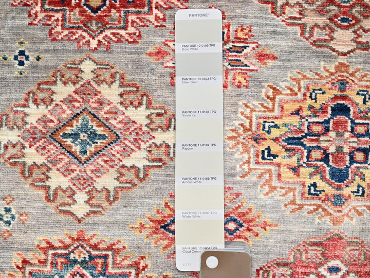 4'9" x 6'7" New Hand Knotted Grey Wool Rectangle Oriental Rug - MOA10286892