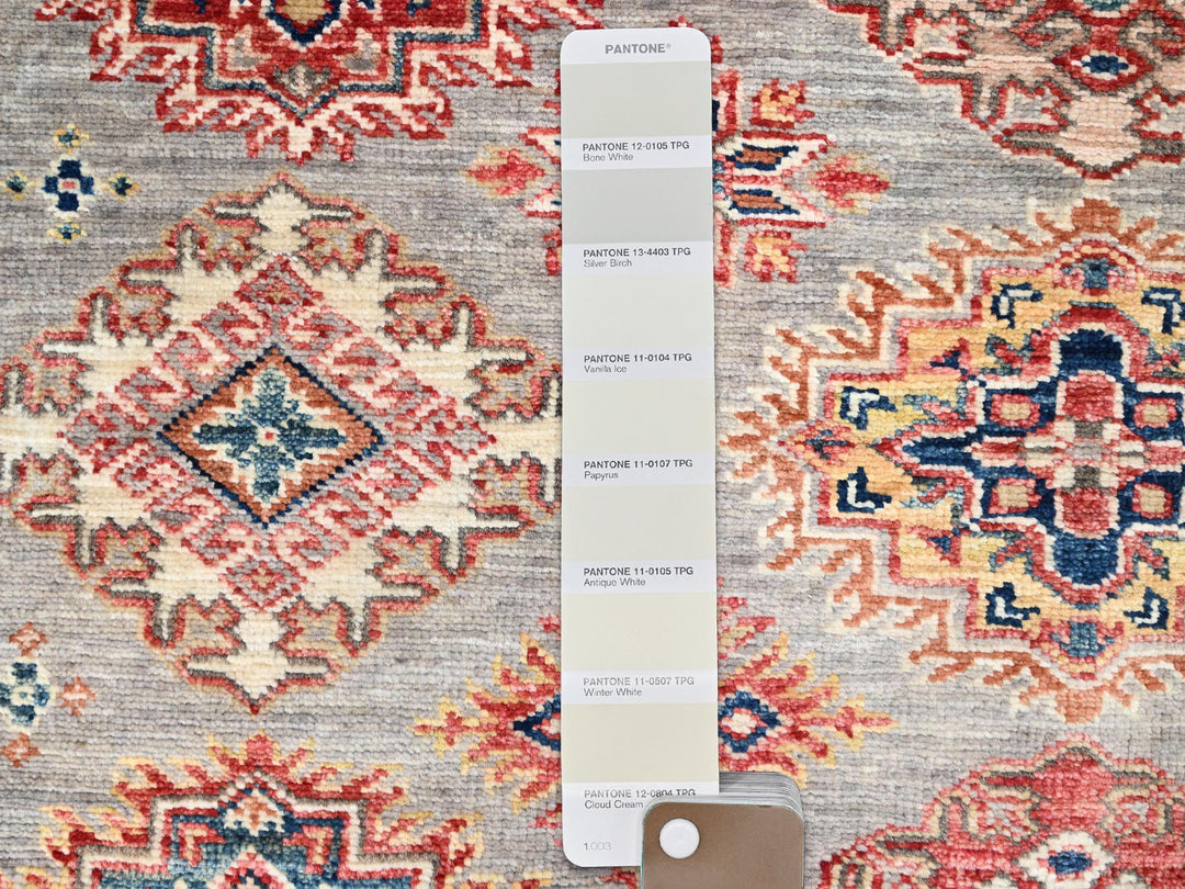 4'9" x 6'7" New Hand Knotted Grey Wool Rectangle Oriental Rug - MOA10286892