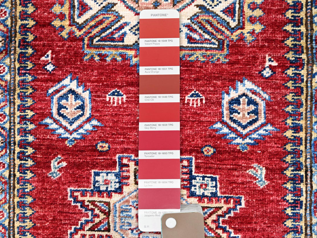 2'7" x 13'2" New Hand Knotted Red Wool Runner Oriental Rug - MOA10286910