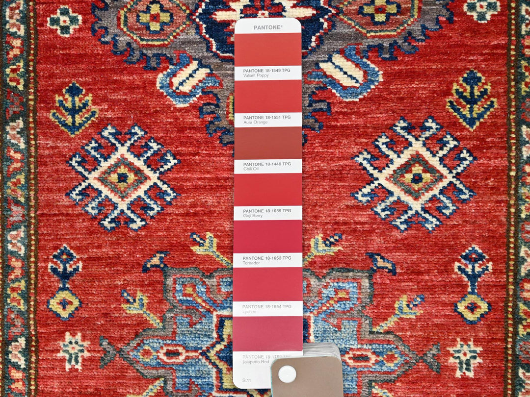 2'8" x 13'4" New Hand Knotted Red Wool Runner Oriental Rug - MOA10286914