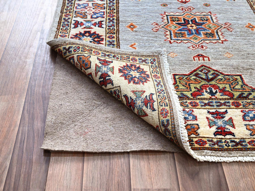 2'9" x 18'2" New Hand Knotted Grey Wool Runner Oriental Rug - MOA10286916