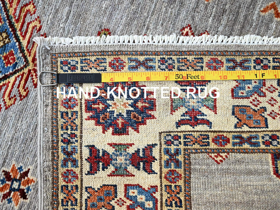 2'9" x 18'2" New Hand Knotted Grey Wool Runner Oriental Rug - MOA10286916