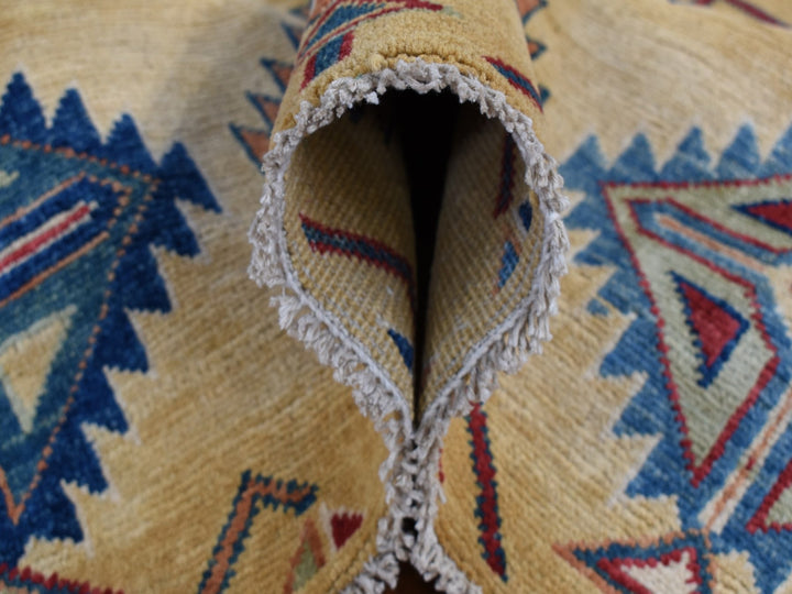 6'1" x 9'1" New Hand Knotted Yellow Wool Rectangle Oriental Rug - MOA10287013