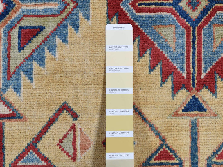 6'1" x 9'1" New Hand Knotted Yellow Wool Rectangle Oriental Rug - MOA10287013