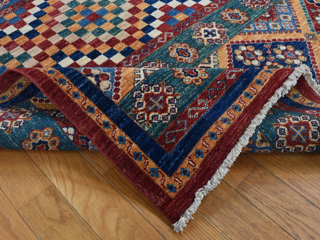 5'7" x 8'0" New Hand Knotted Green Wool Rectangle Oriental Rug - MOA10287018