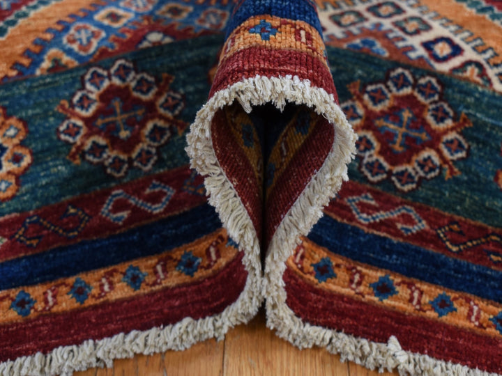 5'7" x 8'0" New Hand Knotted Green Wool Rectangle Oriental Rug - MOA10287018