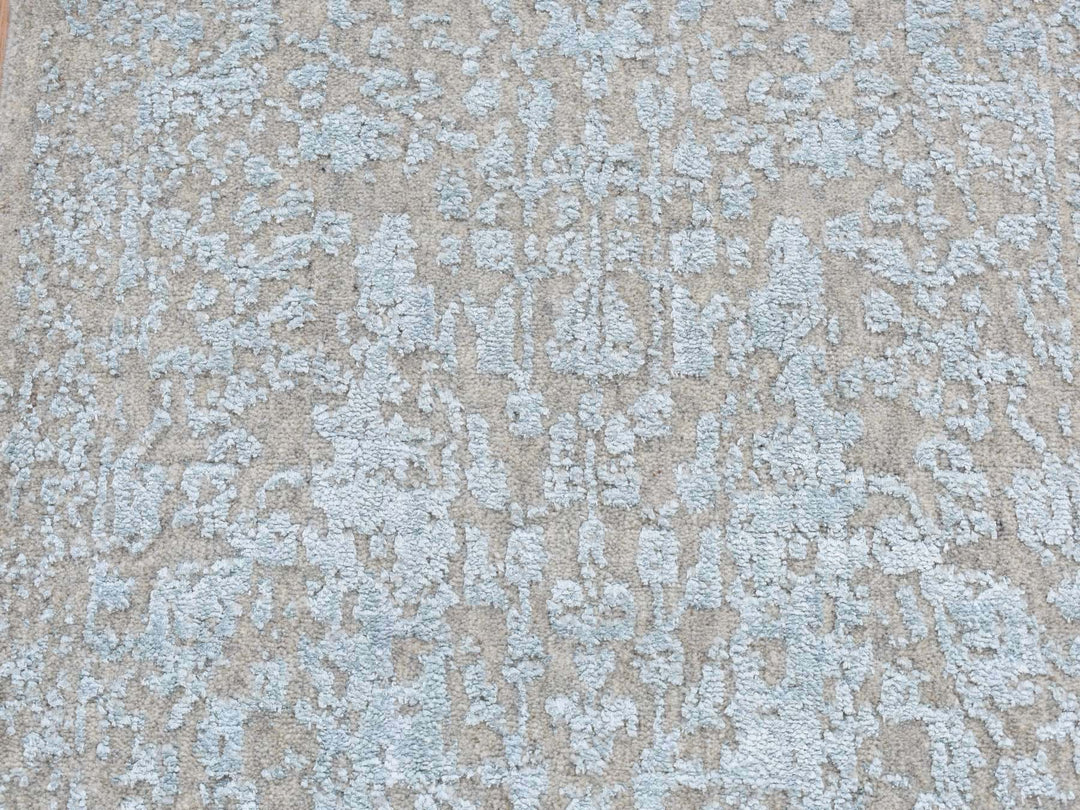 2'5" x 10'1" New Hand Loomed Beige Wool & Art Silk Runner Oriental Rug - MOA10287260