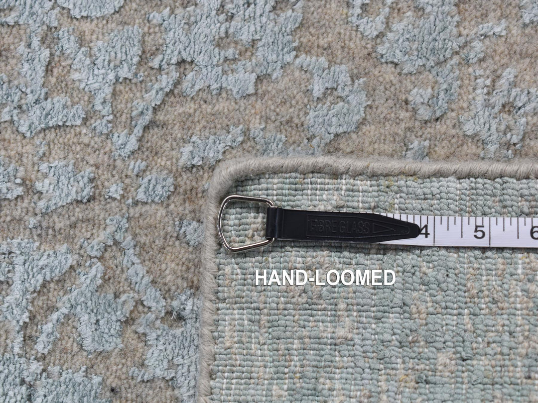 2'5" x 10'1" New Hand Loomed Beige Wool & Art Silk Runner Oriental Rug - MOA10287260