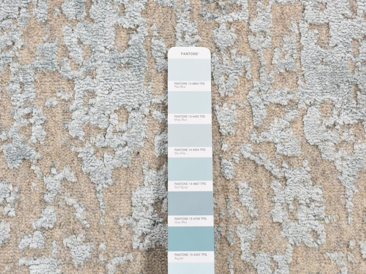 2'6" x 12'1" New Hand Loomed Blue Wool & Art Silk Runner Oriental Rug - MOA10287297