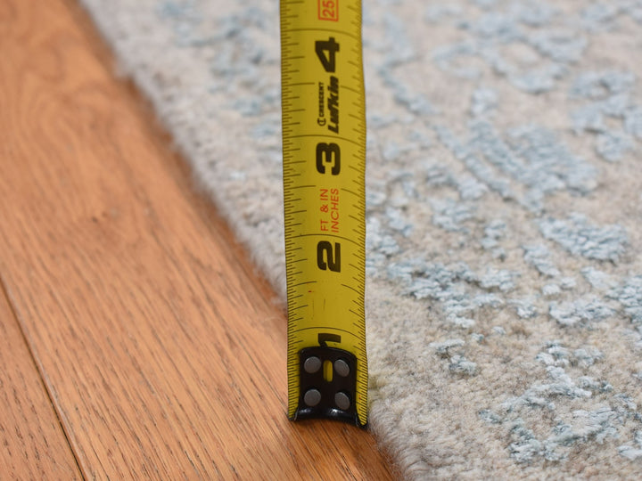 2'6" x 12'1" New Hand Loomed Blue Wool & Art Silk Runner Oriental Rug - MOA10287297